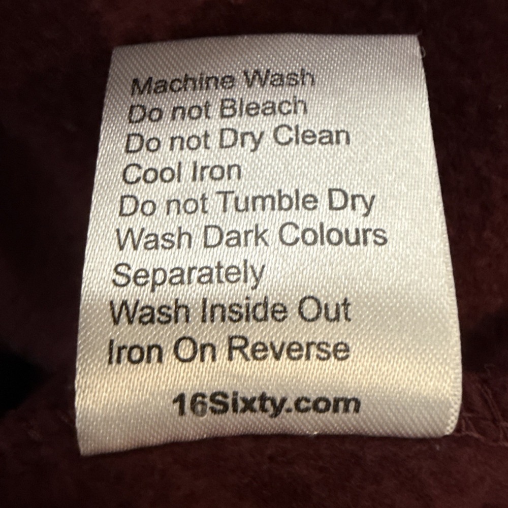 16SIXTY Men Embroidered London England Spellout Souvenir 2XL Maroon Sweatshirt - Picture 8 of 8